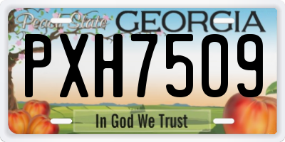 GA license plate PXH7509