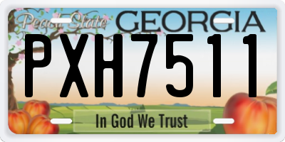 GA license plate PXH7511
