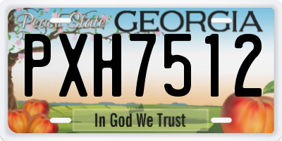 GA license plate PXH7512