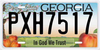 GA license plate PXH7517