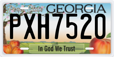 GA license plate PXH7520