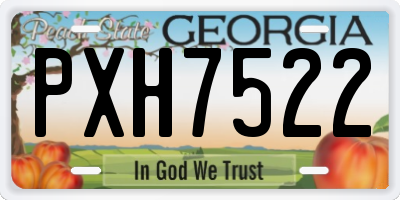 GA license plate PXH7522