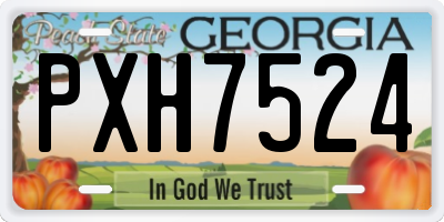 GA license plate PXH7524