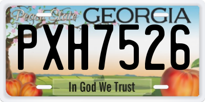 GA license plate PXH7526
