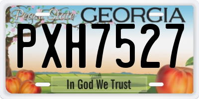 GA license plate PXH7527