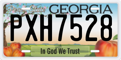 GA license plate PXH7528