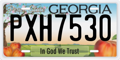 GA license plate PXH7530