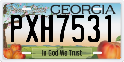 GA license plate PXH7531