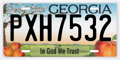 GA license plate PXH7532