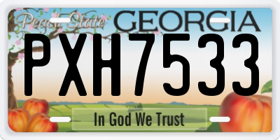 GA license plate PXH7533