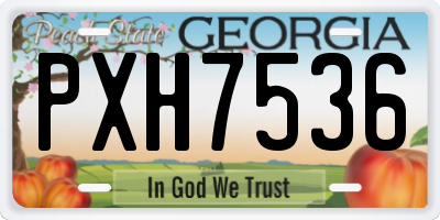 GA license plate PXH7536