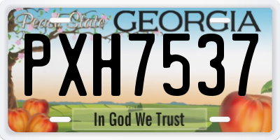 GA license plate PXH7537
