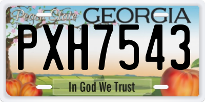 GA license plate PXH7543