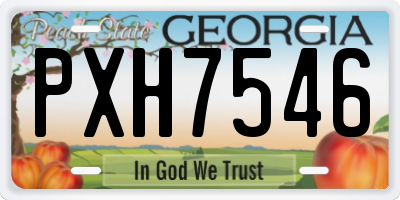 GA license plate PXH7546