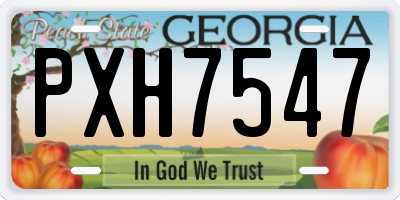 GA license plate PXH7547