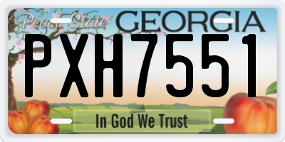 GA license plate PXH7551