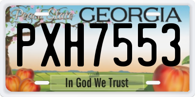GA license plate PXH7553