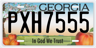 GA license plate PXH7555