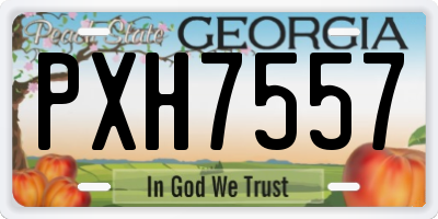 GA license plate PXH7557