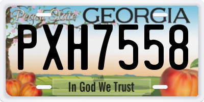 GA license plate PXH7558