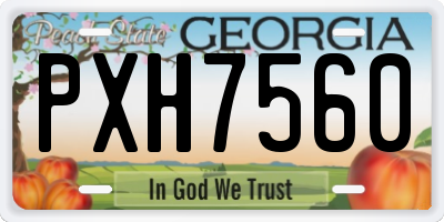 GA license plate PXH7560