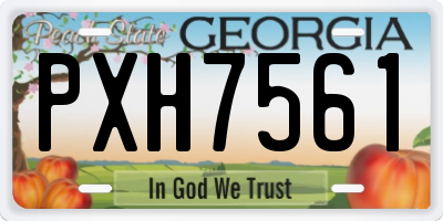 GA license plate PXH7561