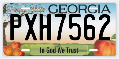 GA license plate PXH7562