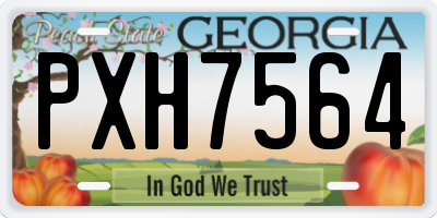 GA license plate PXH7564