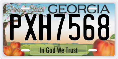 GA license plate PXH7568