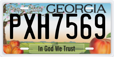 GA license plate PXH7569
