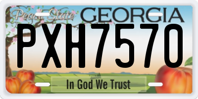 GA license plate PXH7570