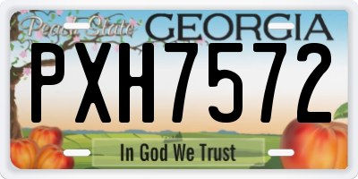 GA license plate PXH7572