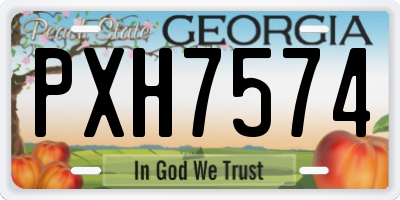 GA license plate PXH7574