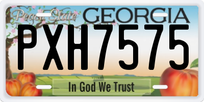 GA license plate PXH7575