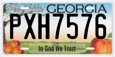 GA license plate PXH7576
