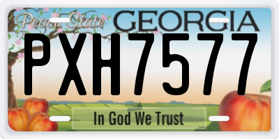 GA license plate PXH7577