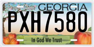 GA license plate PXH7580