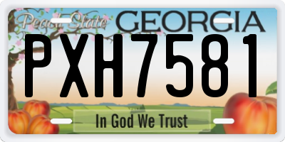 GA license plate PXH7581