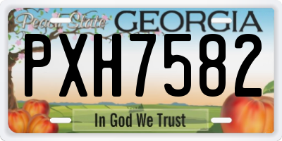 GA license plate PXH7582