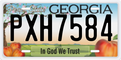 GA license plate PXH7584