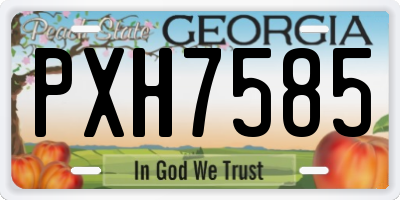 GA license plate PXH7585