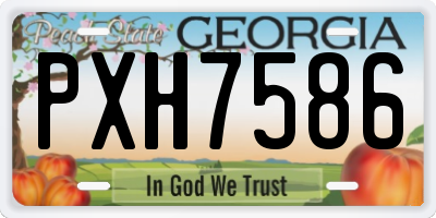 GA license plate PXH7586