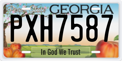 GA license plate PXH7587