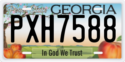 GA license plate PXH7588