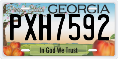 GA license plate PXH7592