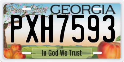 GA license plate PXH7593