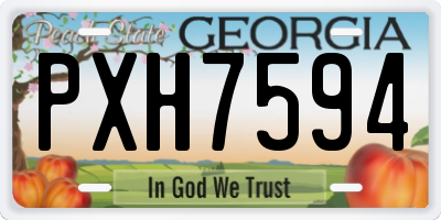 GA license plate PXH7594