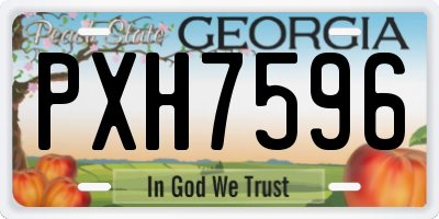 GA license plate PXH7596