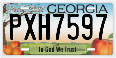 GA license plate PXH7597