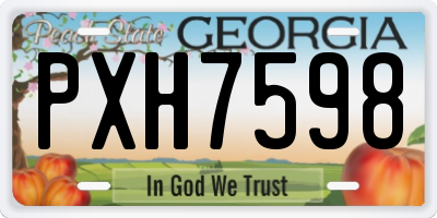 GA license plate PXH7598
